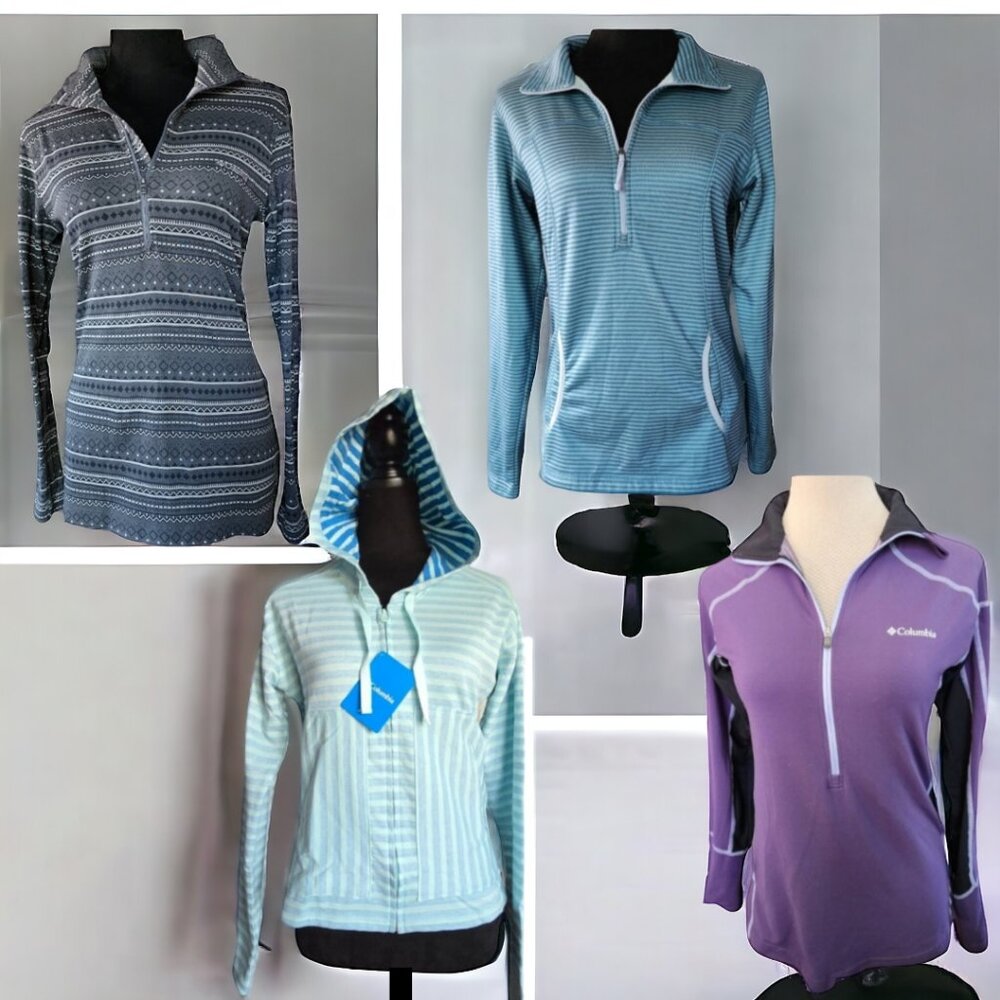 COLUMBIA  ( SM ) NWT NWOT EUC BUNDLE OF 4 Sweatshirts/Jackets
